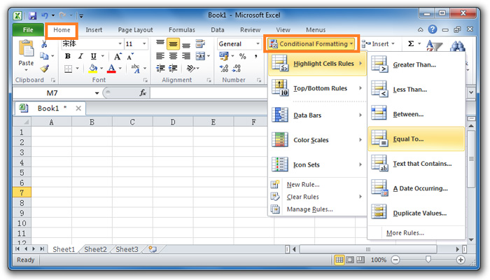 Conditional Formattign in Ribbon