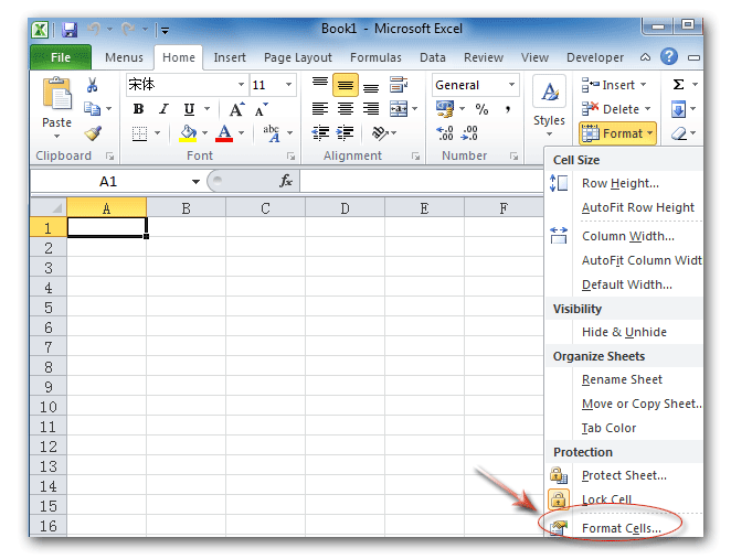 Format Cells in Ribbon