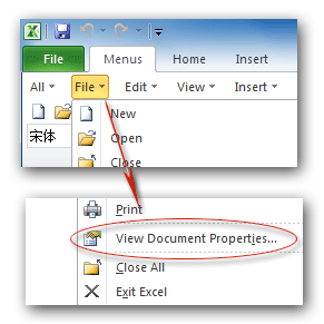 View Document Properties in Classic Menu