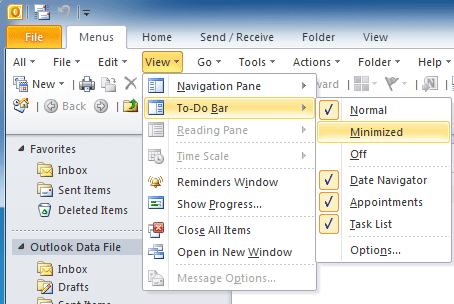 Classic Menu for Outlook 2010